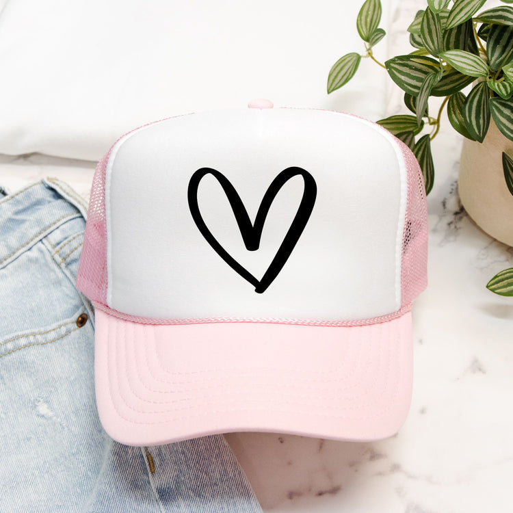 Heart Embroidered Trucker Hat