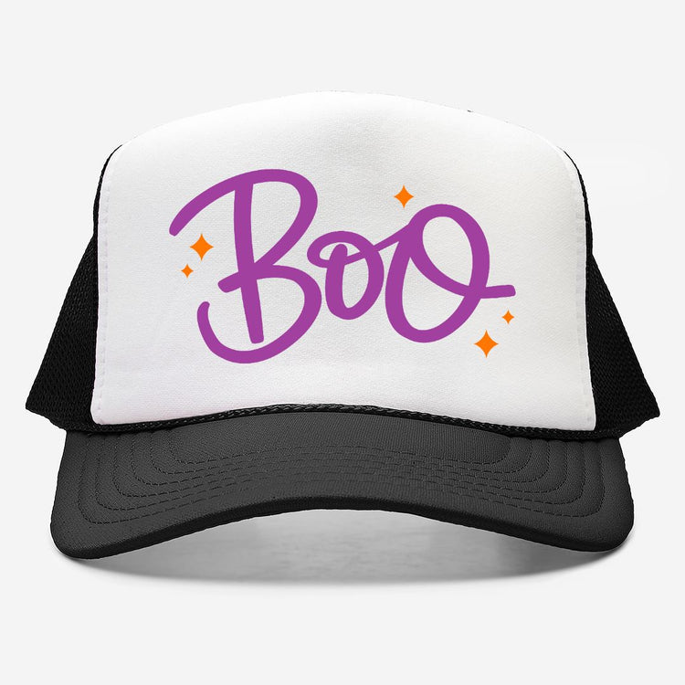 Boo Script Halloween Trucker Hat