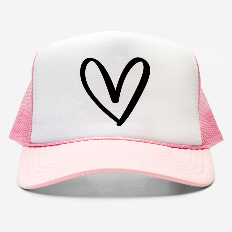 Heart Embroidered Trucker Hat