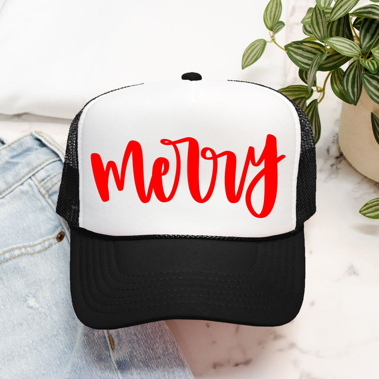 Merry Embroidered Trucker Hat