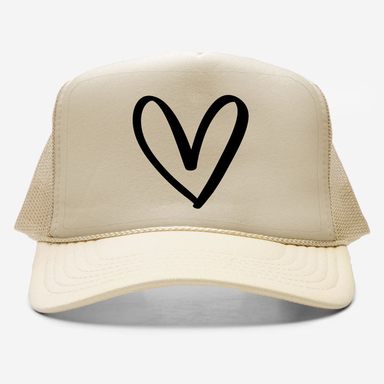 Heart Embroidered Trucker Hat
