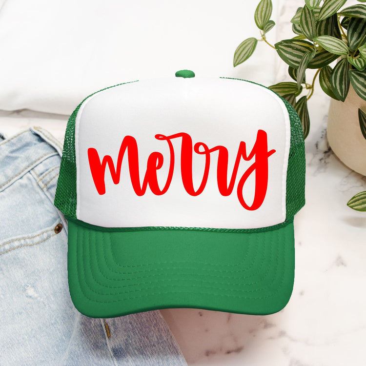 Merry Embroidered Trucker Hat