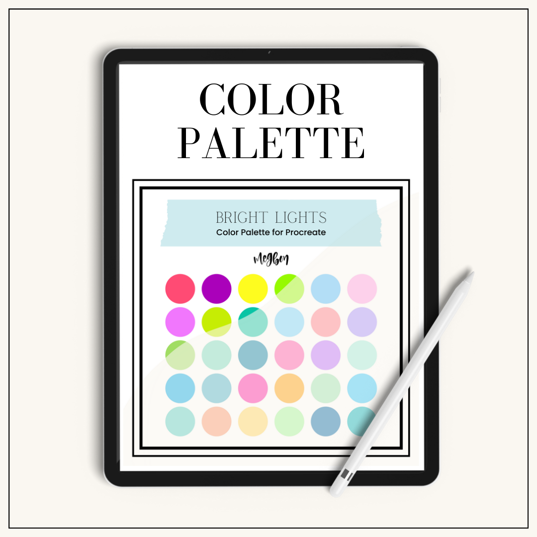 Bright Lights Palette Color Palette for Procreate MEG BON LLC