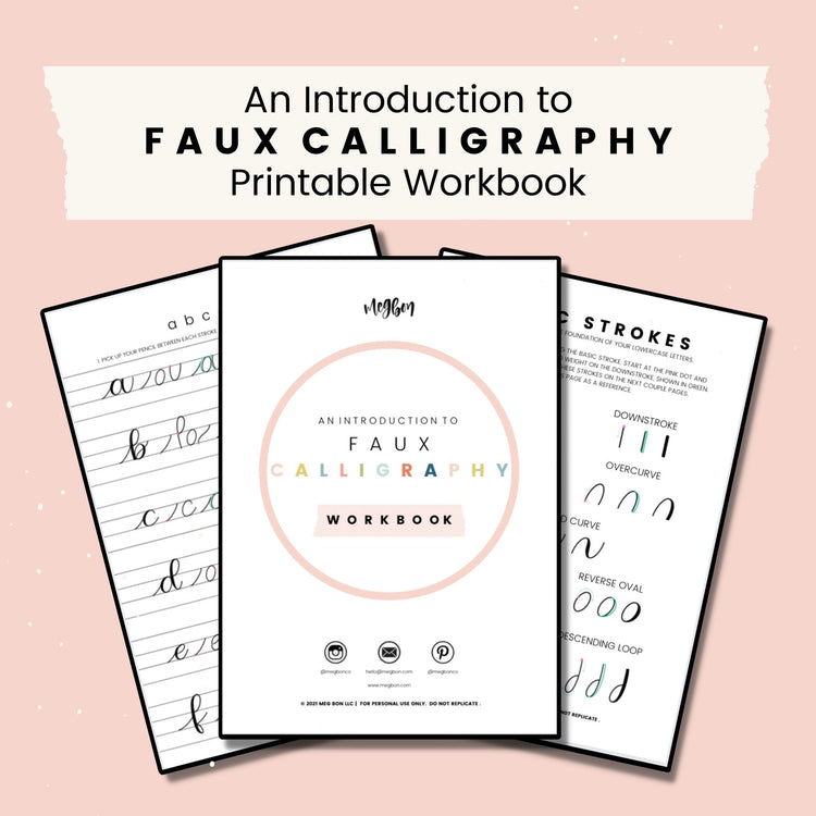 An Introduction to Faux Calligraphy Workbook | Lowercase Letters