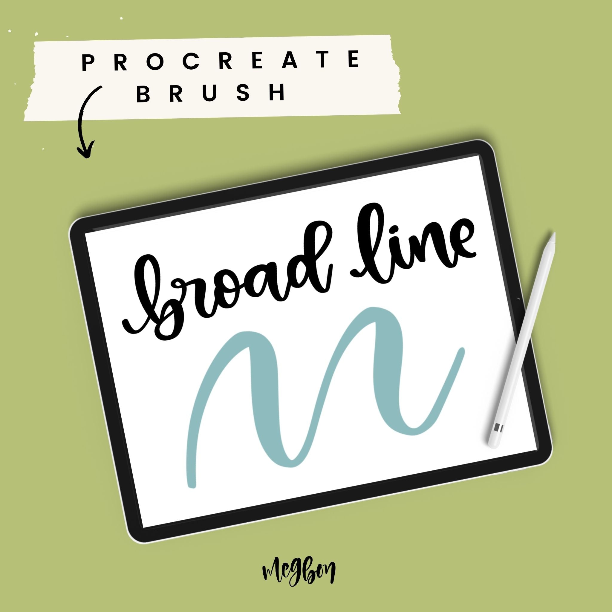 Broad Line Brush Brush for Procreate MEG BON LLC