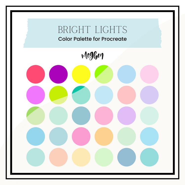 Bright Lights Palette | Color Palette for Procreate