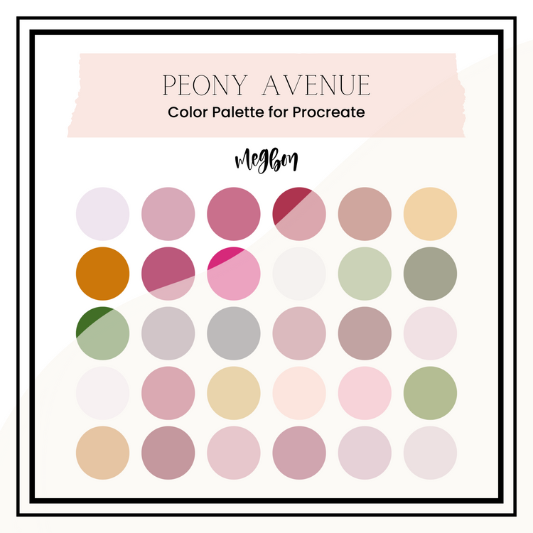Peony Avenue Palette | Color Palette for Procreate