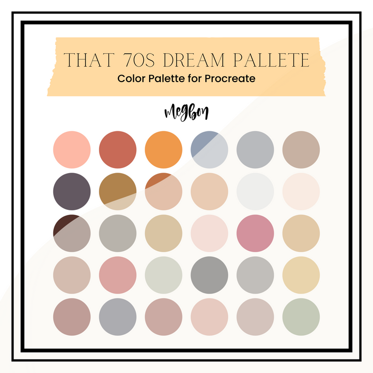 That 70s Dream Palette | Color Palette for Procreate