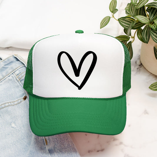 Heart Embroidered Trucker Hat