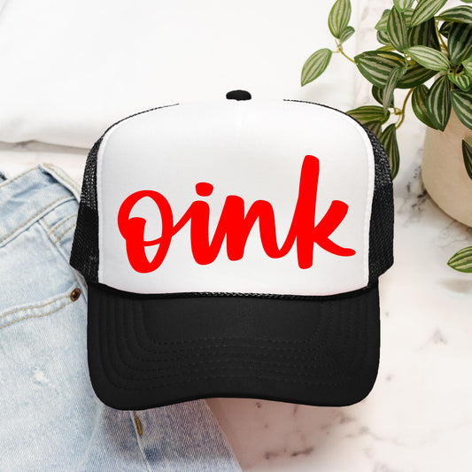 Oink Embroidered Trucker Hat