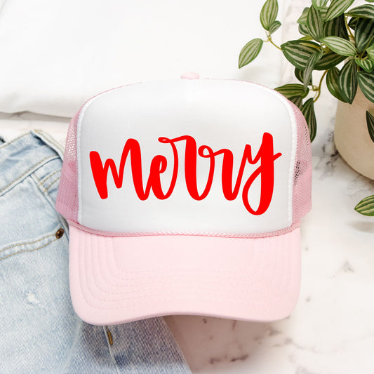 Merry Embroidered Trucker Hat