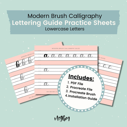 Modern Brush Calligraphy Lettering Guide | Lowercase Letters