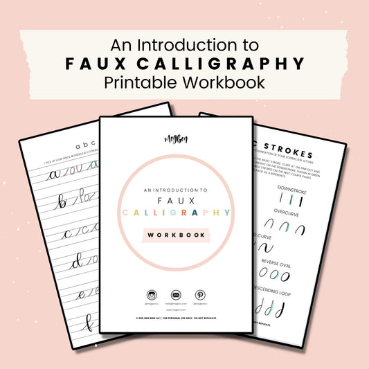 An Introduction to Faux Calligraphy Workbook | Lowercase Letters